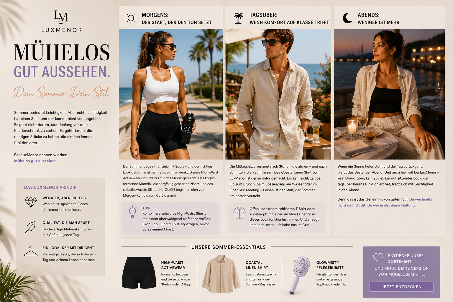 Sommer, Sonne, Stil – So trägst du Luxus im Alltag