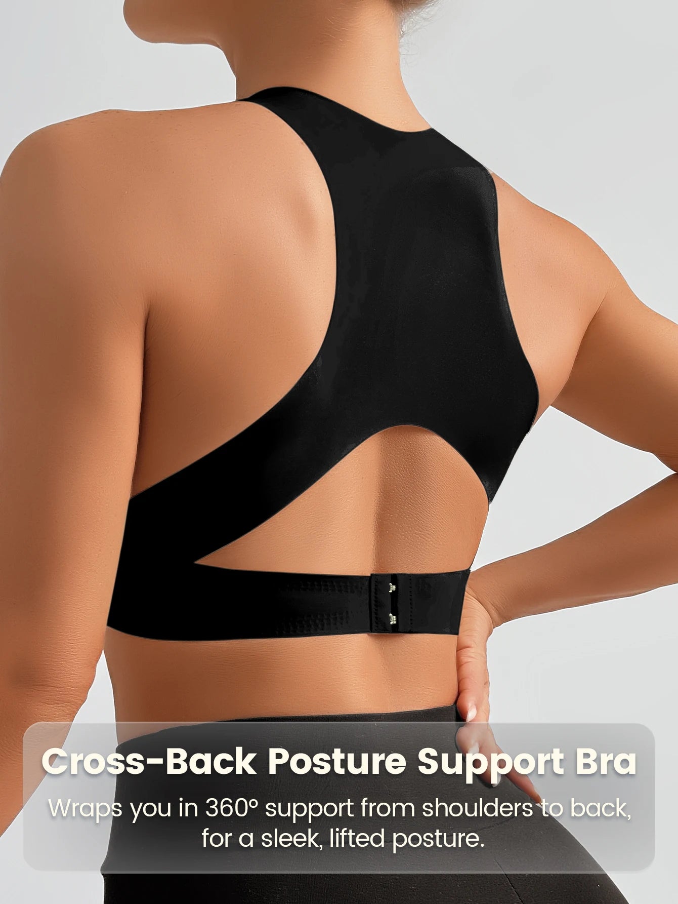 Women'S Bra Single Pack, Lifting Anti-Sagging, Front & Back Adjustable Buckle, Wireless Removable Pads Seamless Wide Straps