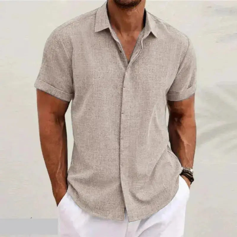 Coastal Linen Shirt – Herren Kurzarm Leinenhemd Lux Menor