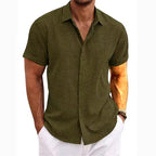 Coastal Mens Short Linen Sleeve Shirt