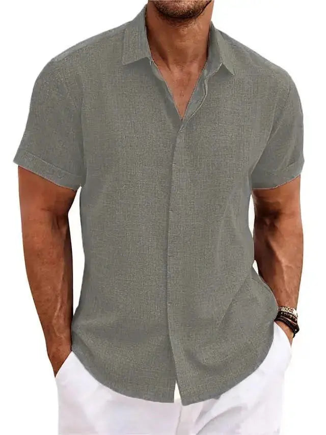 Coastal Linen Shirt – Herren Kurzarm Leinenhemd Lux Menor