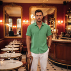 Coastal Mens Short Linen Sleeve Shirt