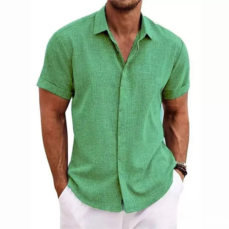 Coastal Linen Shirt – Herren Kurzarm Leinenhemd Lux Menor