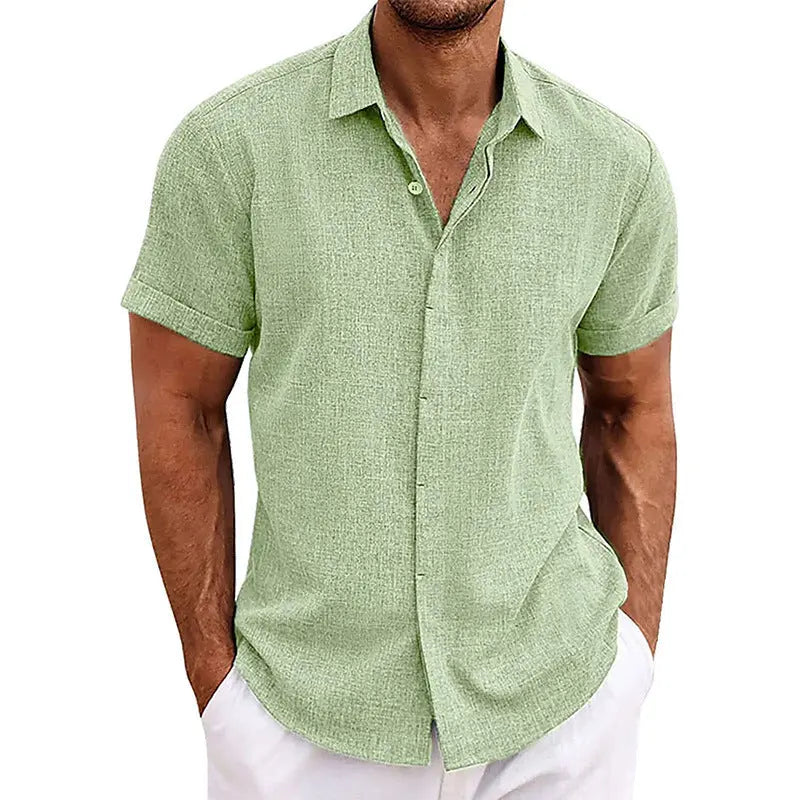 Coastal Linen Shirt – Herren Kurzarm Leinenhemd Lux Menor
