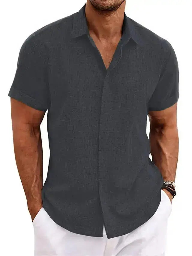 Coastal Linen Shirt – Herren Kurzarm Leinenhemd Lux Menor