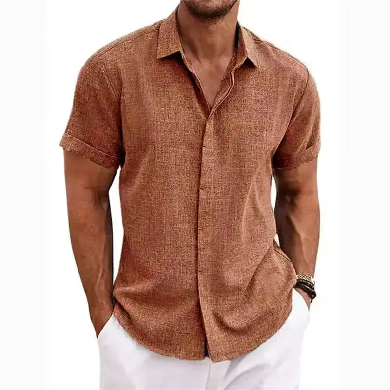 Coastal Linen Shirt – Herren Kurzarm Leinenhemd Lux Menor