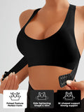 Women'S Bra Single Pack, Lifting Anti-Sagging, Front & Back Adjustable Buckle, Wireless Removable Pads Seamless Wide Straps