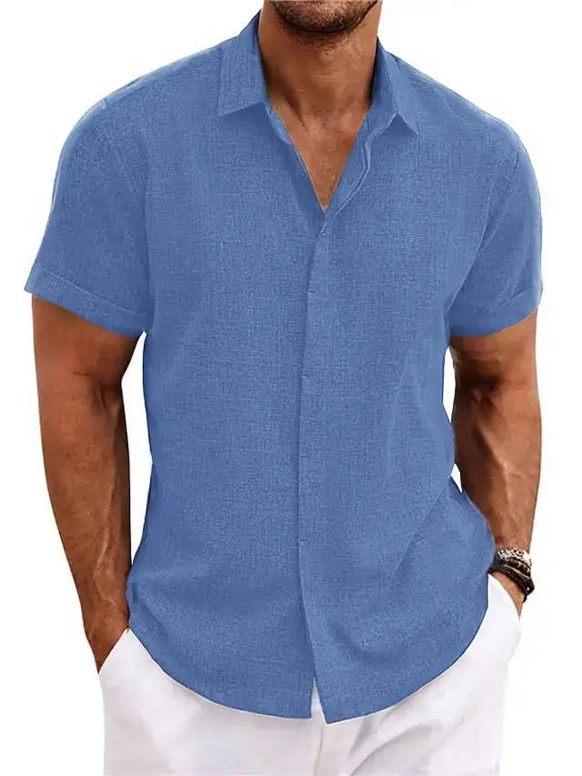 Coastal Linen Shirt – Herren Kurzarm Leinenhemd Lux Menor