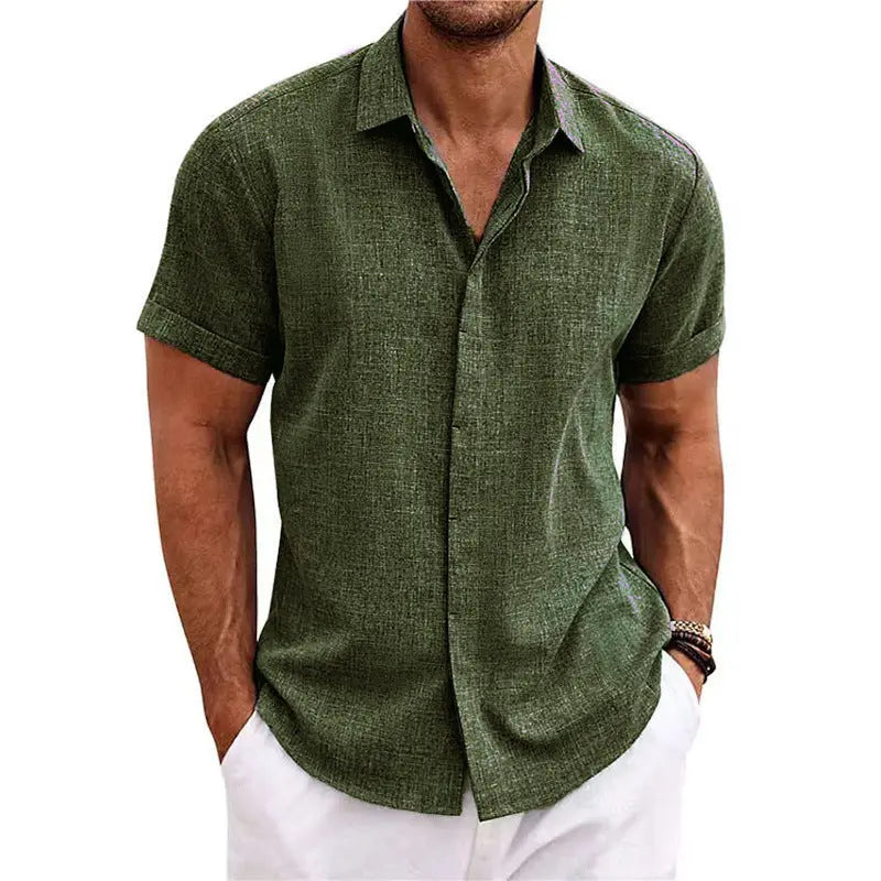 Coastal Linen Shirt – Herren Kurzarm Leinenhemd Lux Menor