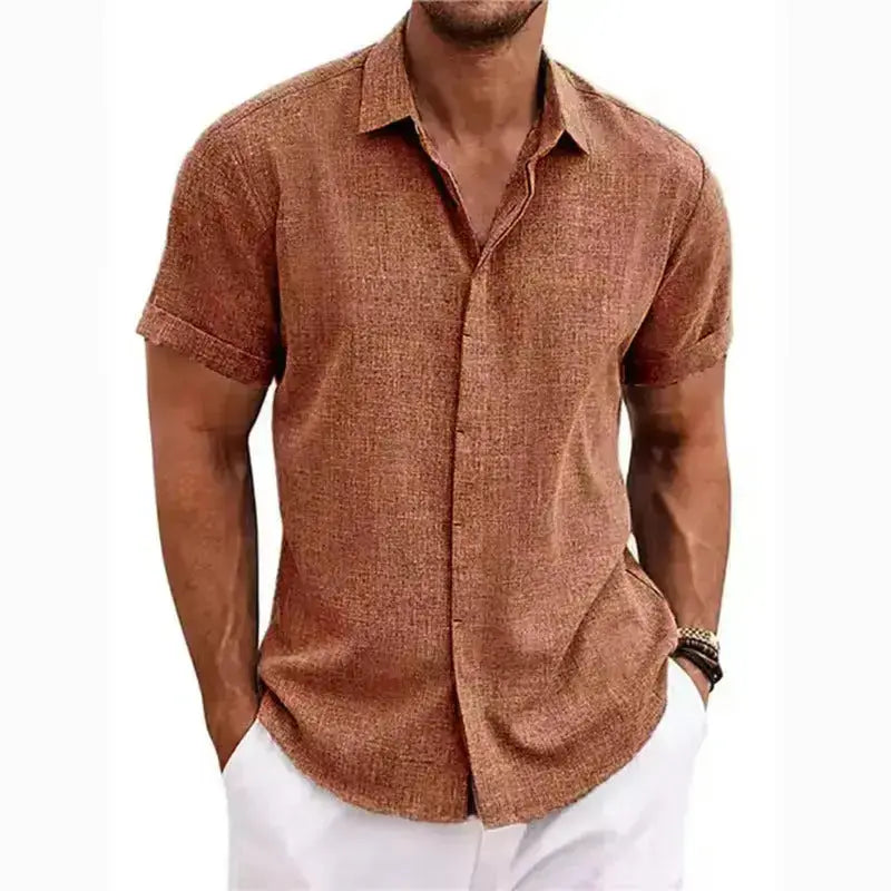 Coastal Linen Shirt – Herren Kurzarm Leinenhemd Lux Menor