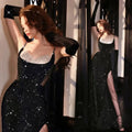 NARA Weste Abendkleid Damen Schwarz – Frontansicht