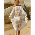 BRISA Spitzen Cover-Up Damen Weiß – Strandüberwurf